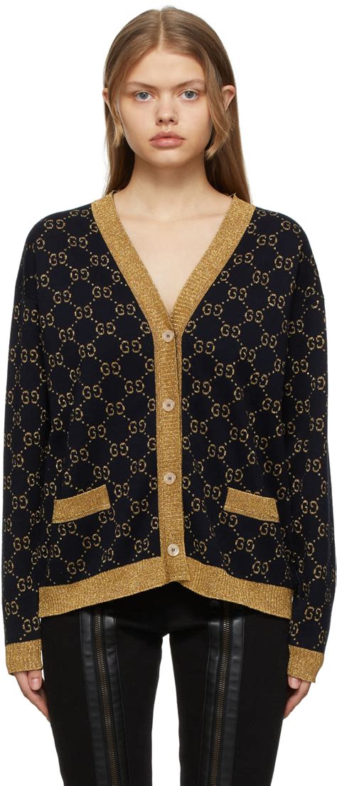 navy blue gucci cardigan